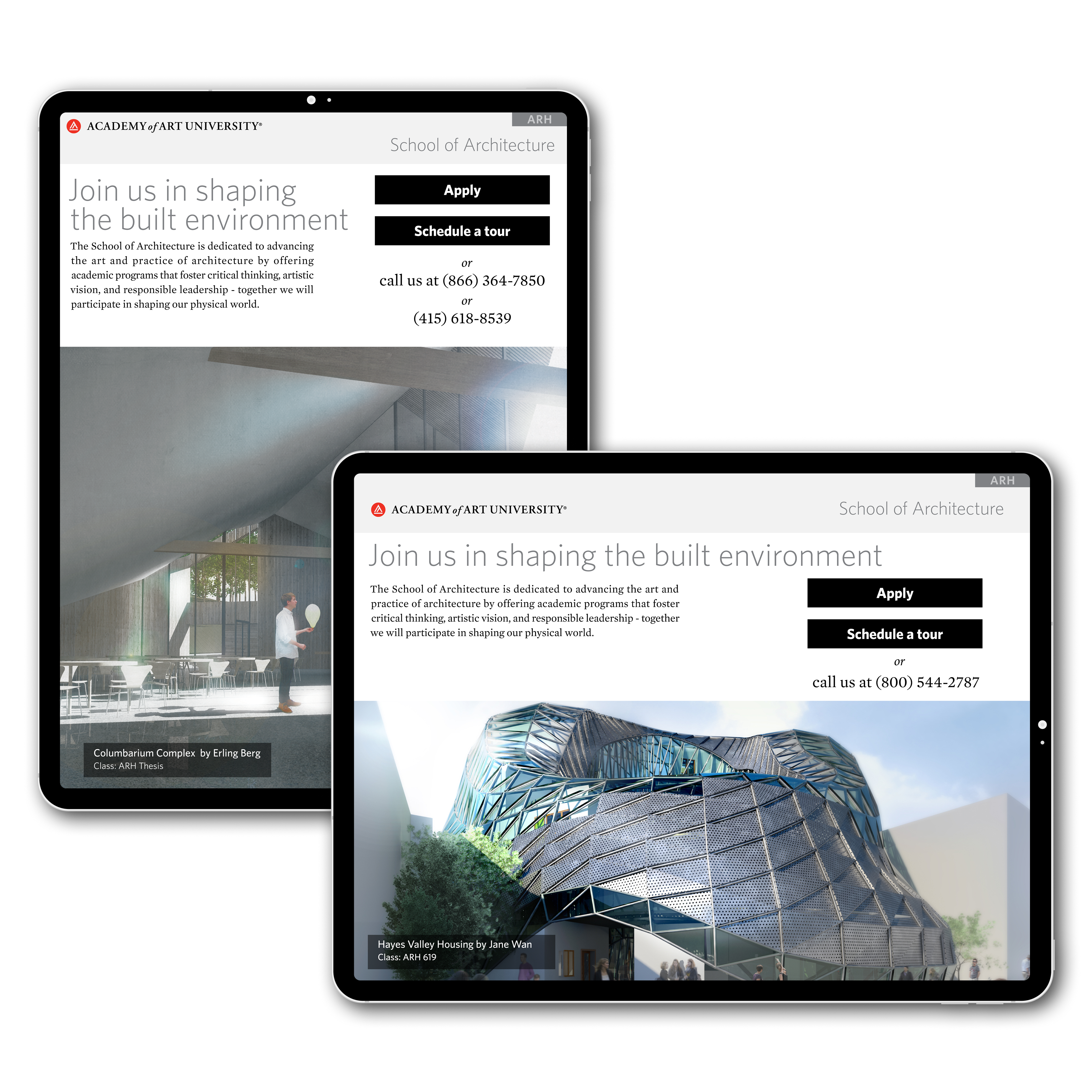 AAU Mobile Press Architecture Brochure Responsive Example