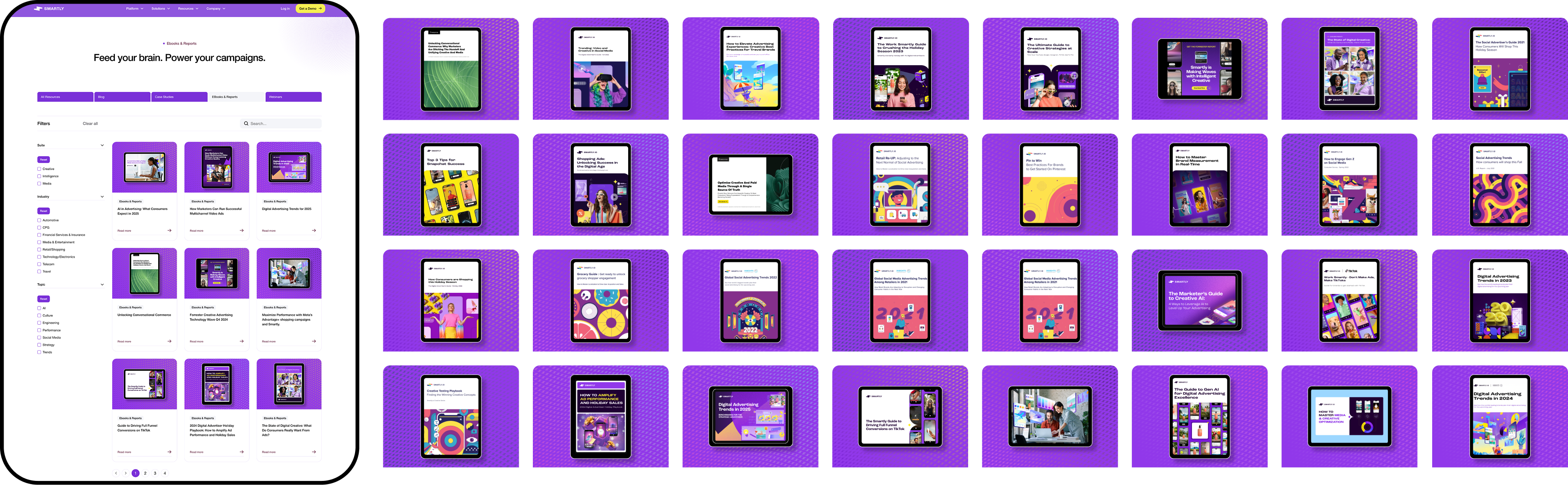 Publication portal with preview images showing cohesive branding